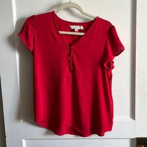 Loft red blouse small petite